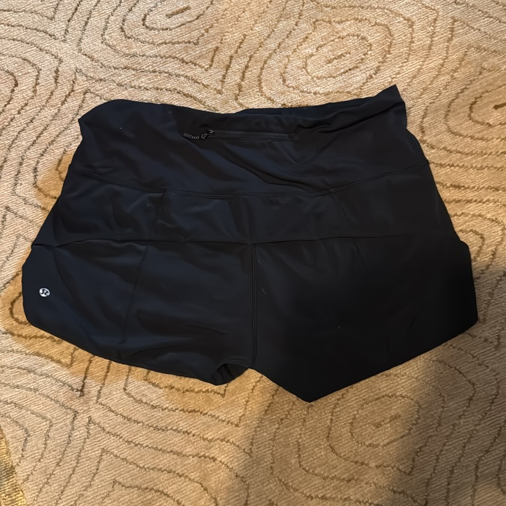 Lululemon women’s black speed up shorts 10 - Picture 2 of 4